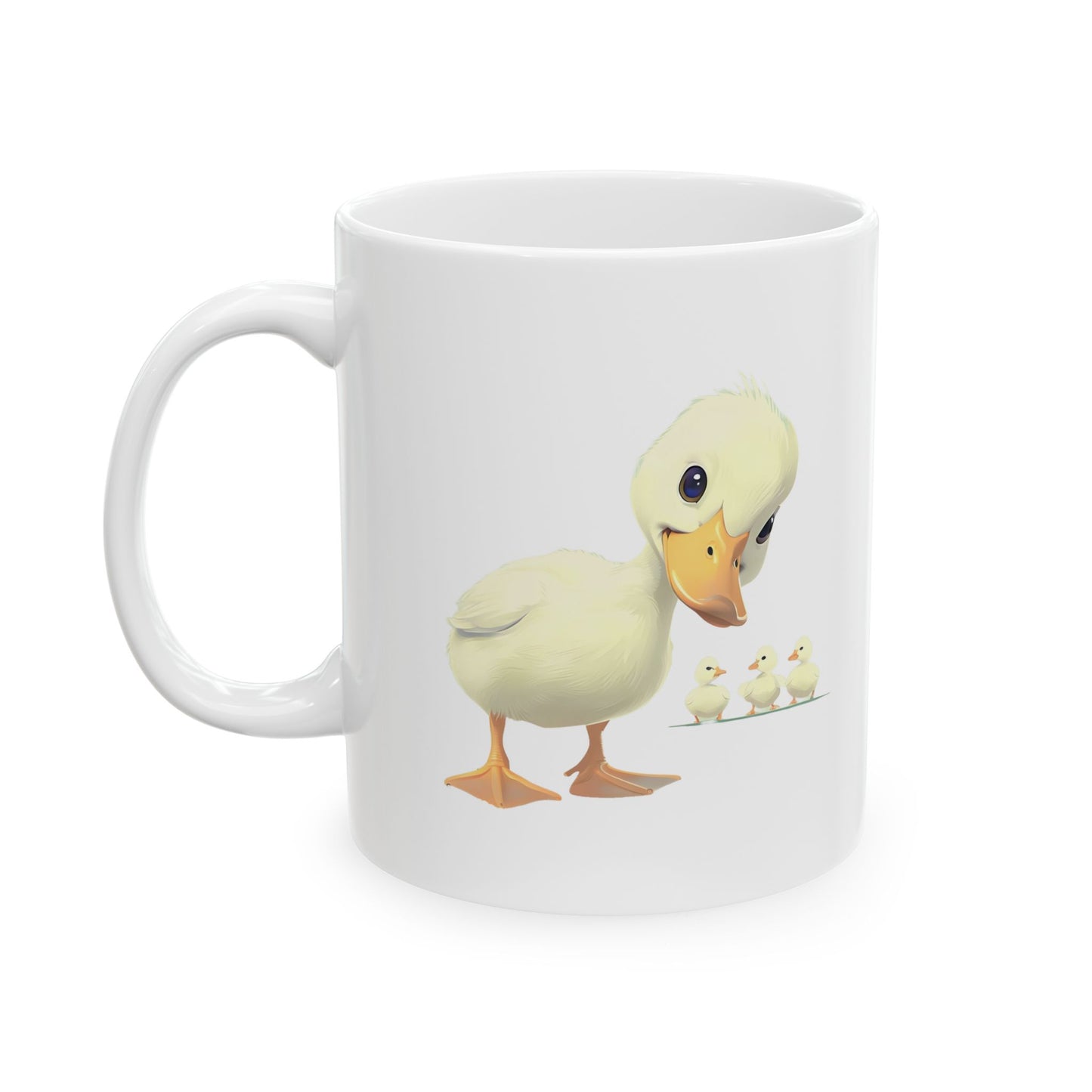 Cute Duck Family Ceramic Mug, Adorable Gift for Moms, Nature Lover Coffee Cup, Spring Decor, Birthday Present for Friends