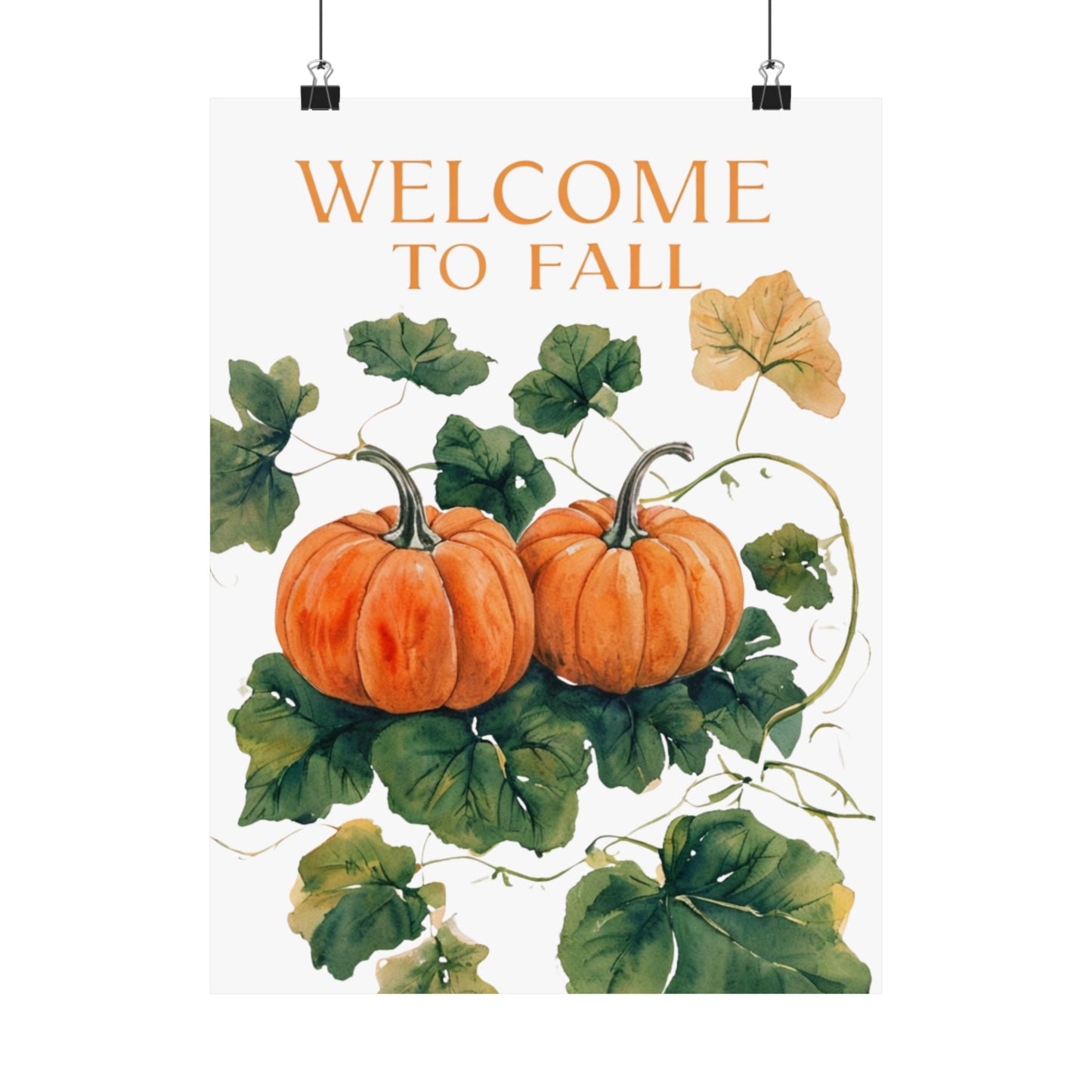 Welcome To Fall Pumpkin Poster, Autumn Wall Art Print, Rustic Pumpkin Home Decor, Fall Seasonal Art, Cozy Harvest Wall Print