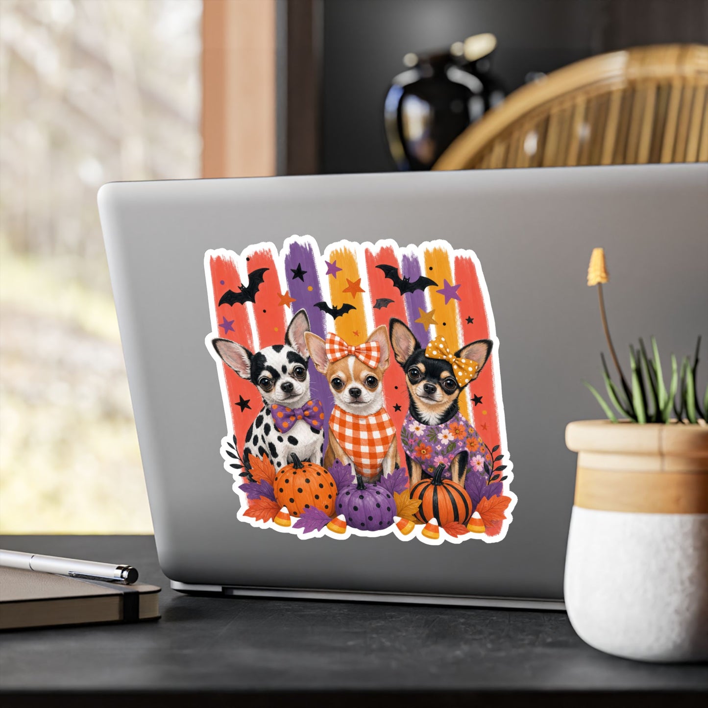 Three Chihuahua Dogs Halloween sticker | Kiss-Cut Vinyl Decal