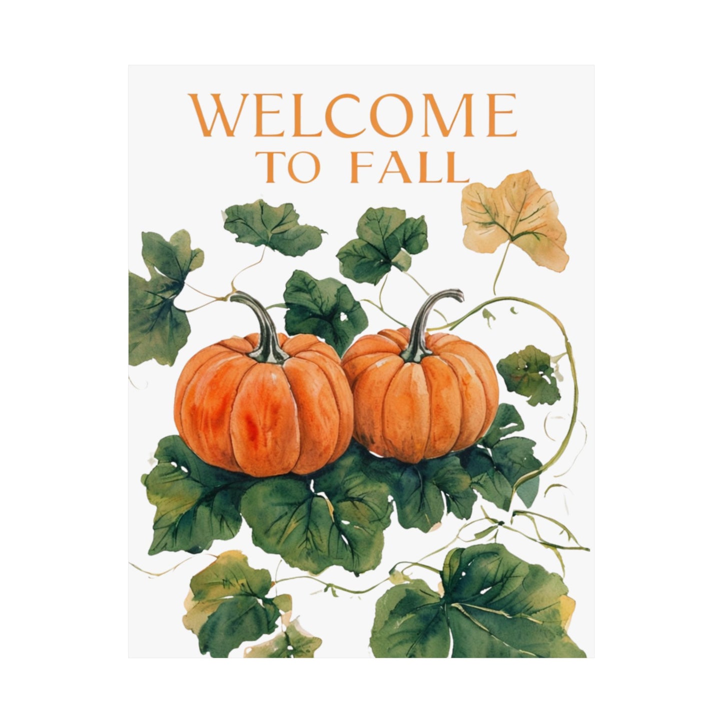 Welcome To Fall Pumpkin Poster, Autumn Wall Art Print, Rustic Pumpkin Home Decor, Fall Seasonal Art, Cozy Harvest Wall Print