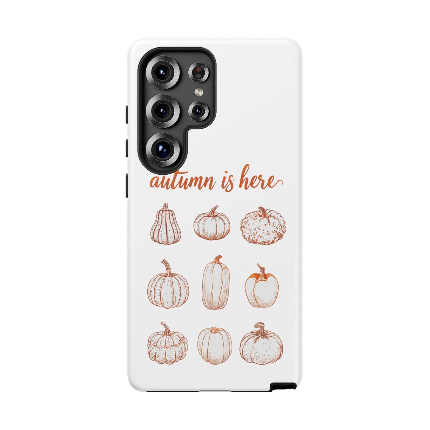 Autumn is Here Pumpkin Phone Case, Fall Pumpkin Illustration Phone Cover, Seasonal Autumn Phone Accessory
