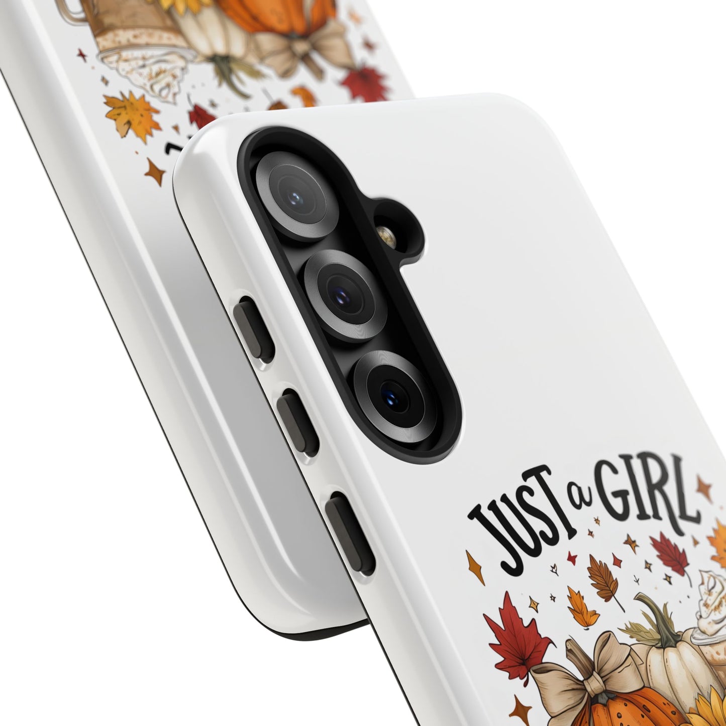 Just a Girl Who Loves Fall Phone Case, Autumn Aesthetic iPhone Cover, Pumpkin Spice Latte Case, Cute Fall Gift