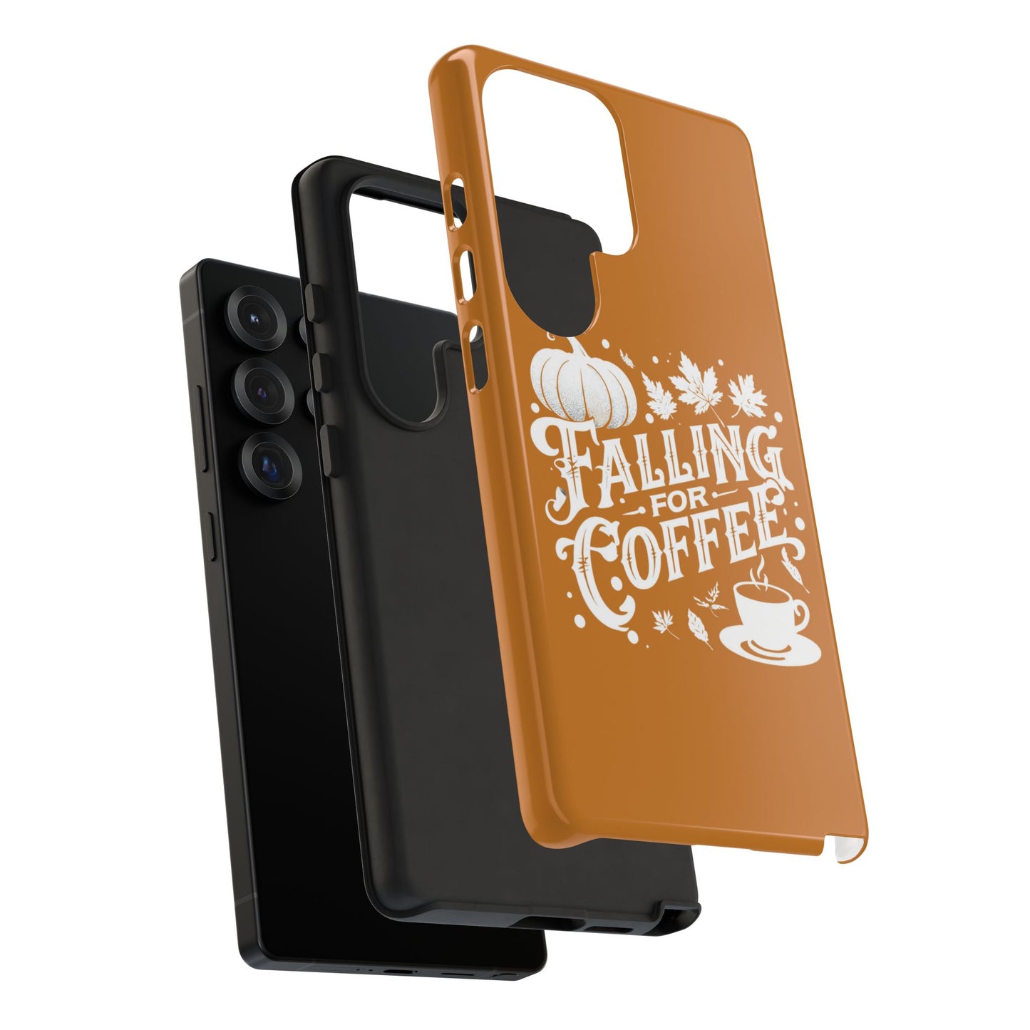 Falling for Coffee Phone Case, Fall Pumpkin Coffee Lover Gift, Autumn Phone Cover, Cozy Coffee Vibes Case, Pumpkin Spice Season Accessory