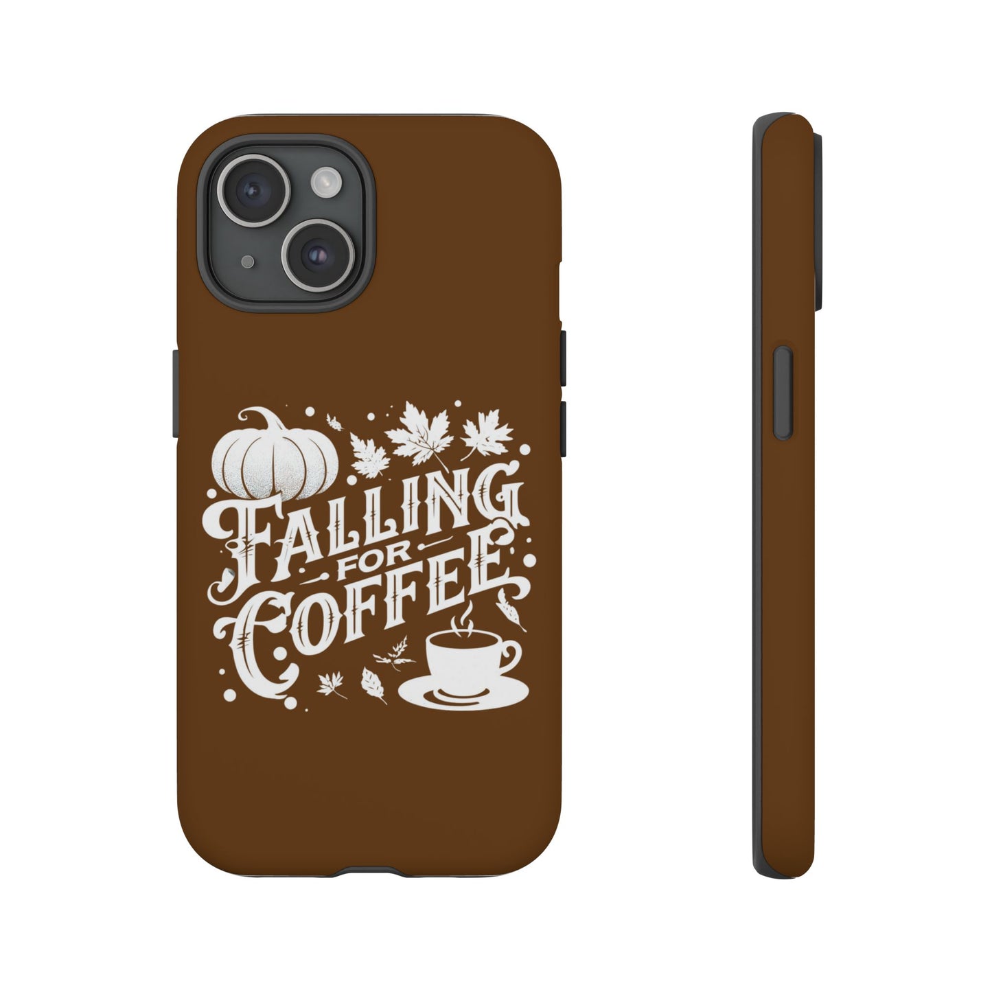 Falling for Coffee Phone Case, Fall Pumpkin Coffee Lover Gift, Autumn Phone Cover, Cozy Coffee Vibes Case, Pumpkin Spice Season Accessory