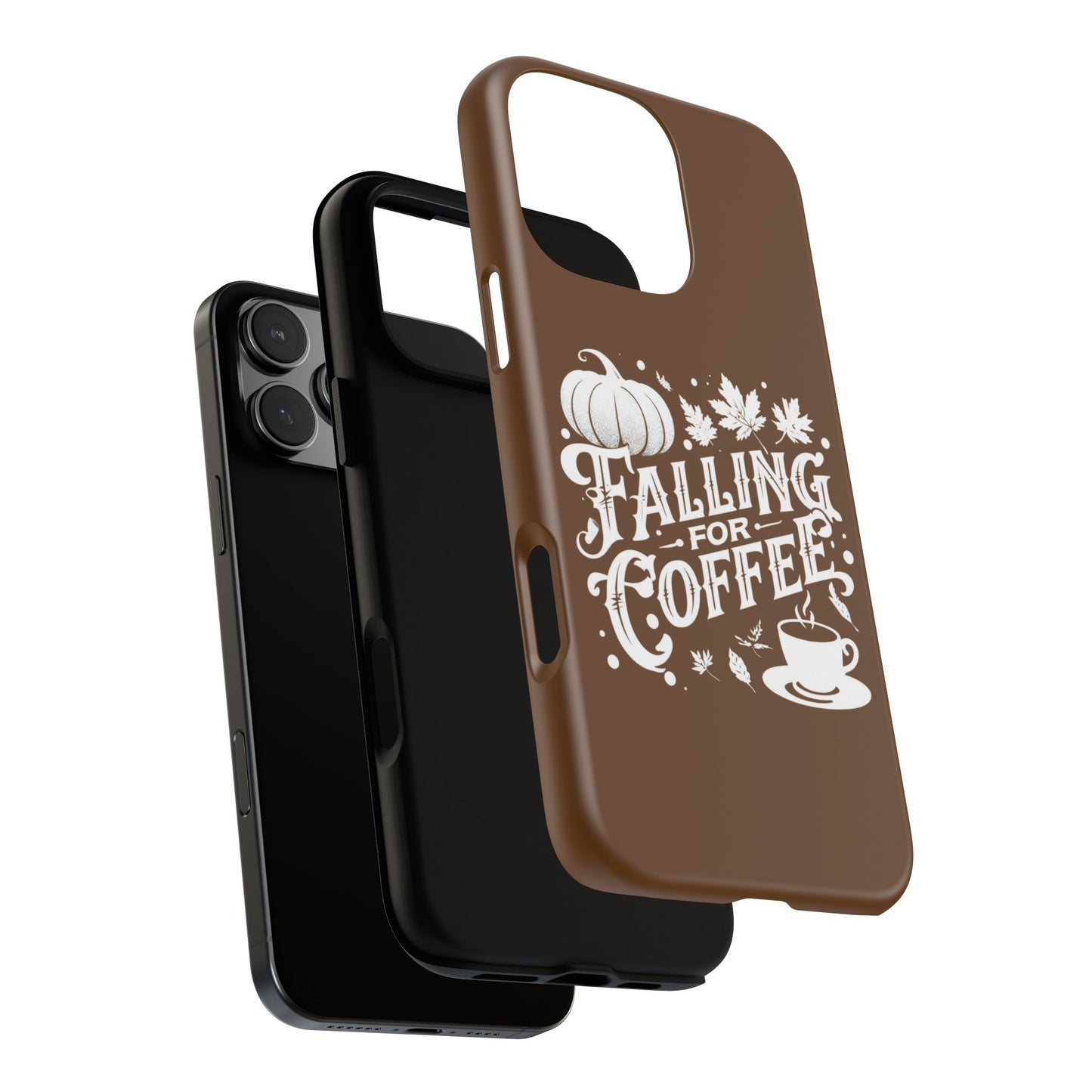 Falling for Coffee Phone Case, Fall Pumpkin Coffee Lover Gift, Autumn Phone Cover, Cozy Coffee Vibes Case, Pumpkin Spice Season Accessory