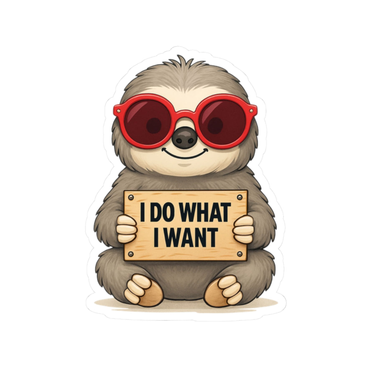 Sloth I Do What I Want Vinyl Sticker – Funny Animal Decal for Laptop, Water Bottle, or Notebook