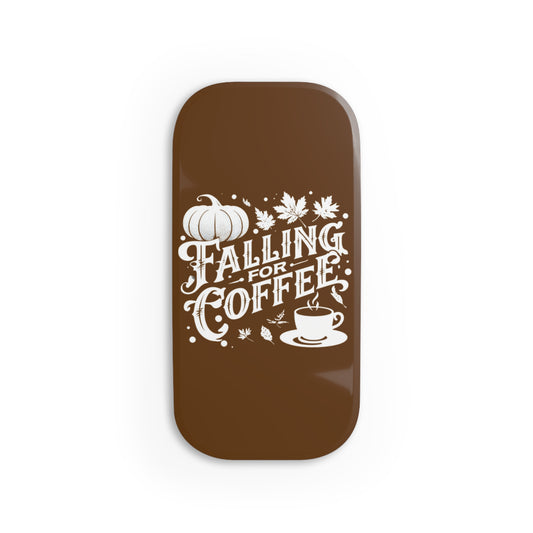 Falling for Coffee Phone Grip, Autumn Pumpkin Coffee Holder, Fall Coffee Lover Gift, Cute Phone Stand, Cozy Autumn Accessory