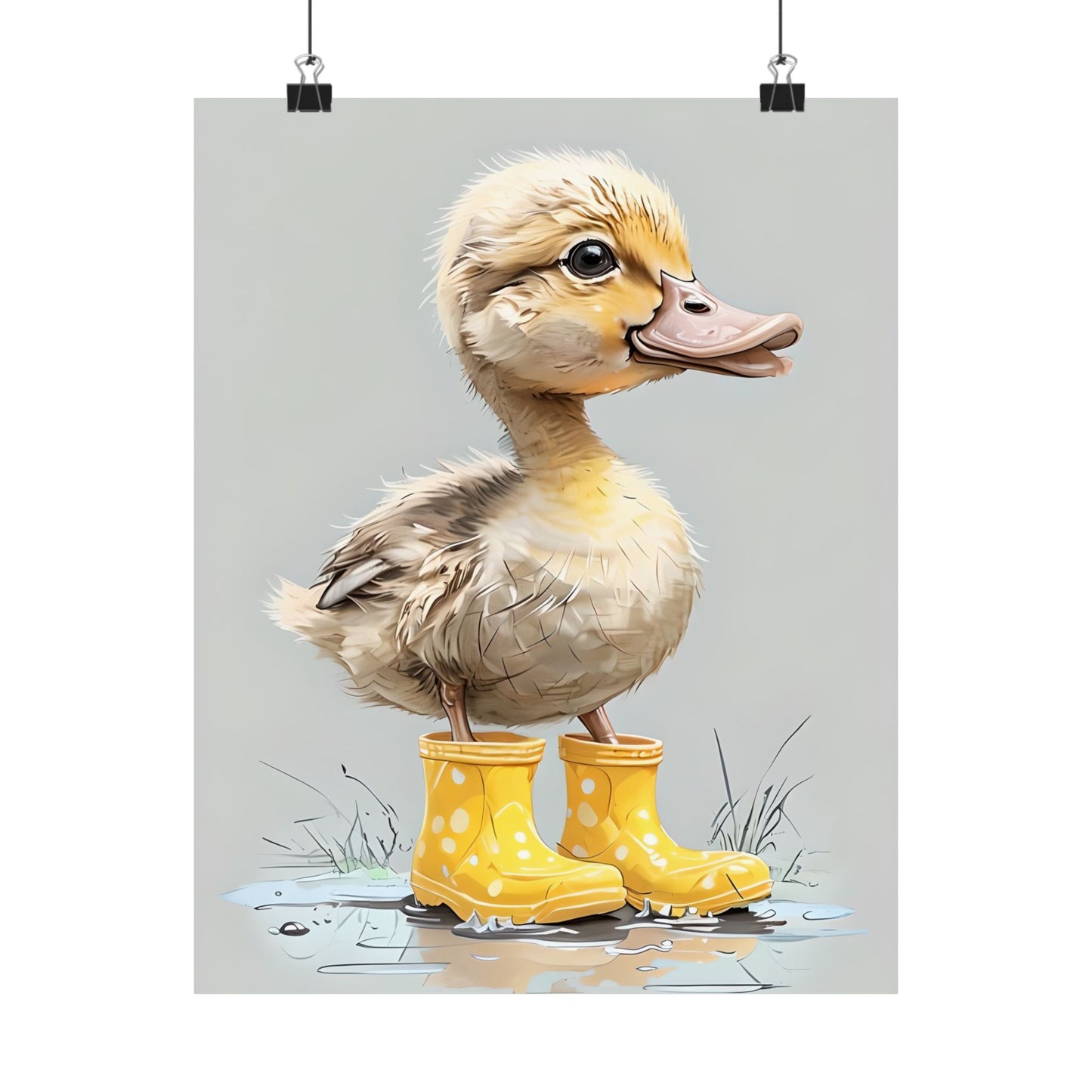 Whimsical Duckling Poster Art, Cute Nursery Decor, Unique Animal Print, Kids Room Wall Art, Gift for Children