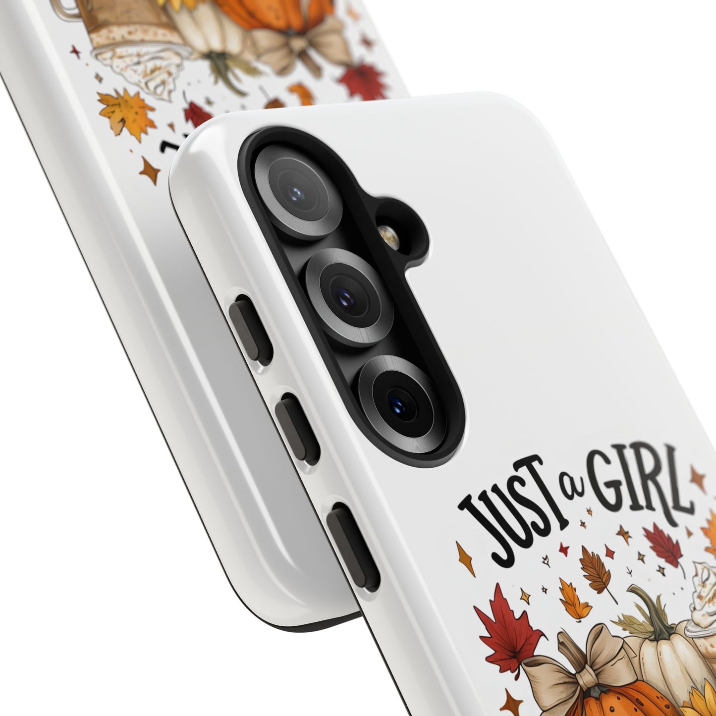 Just a Girl Who Loves Fall Phone Case, Autumn Aesthetic iPhone Cover, Pumpkin Spice Latte Case, Cute Fall Gift