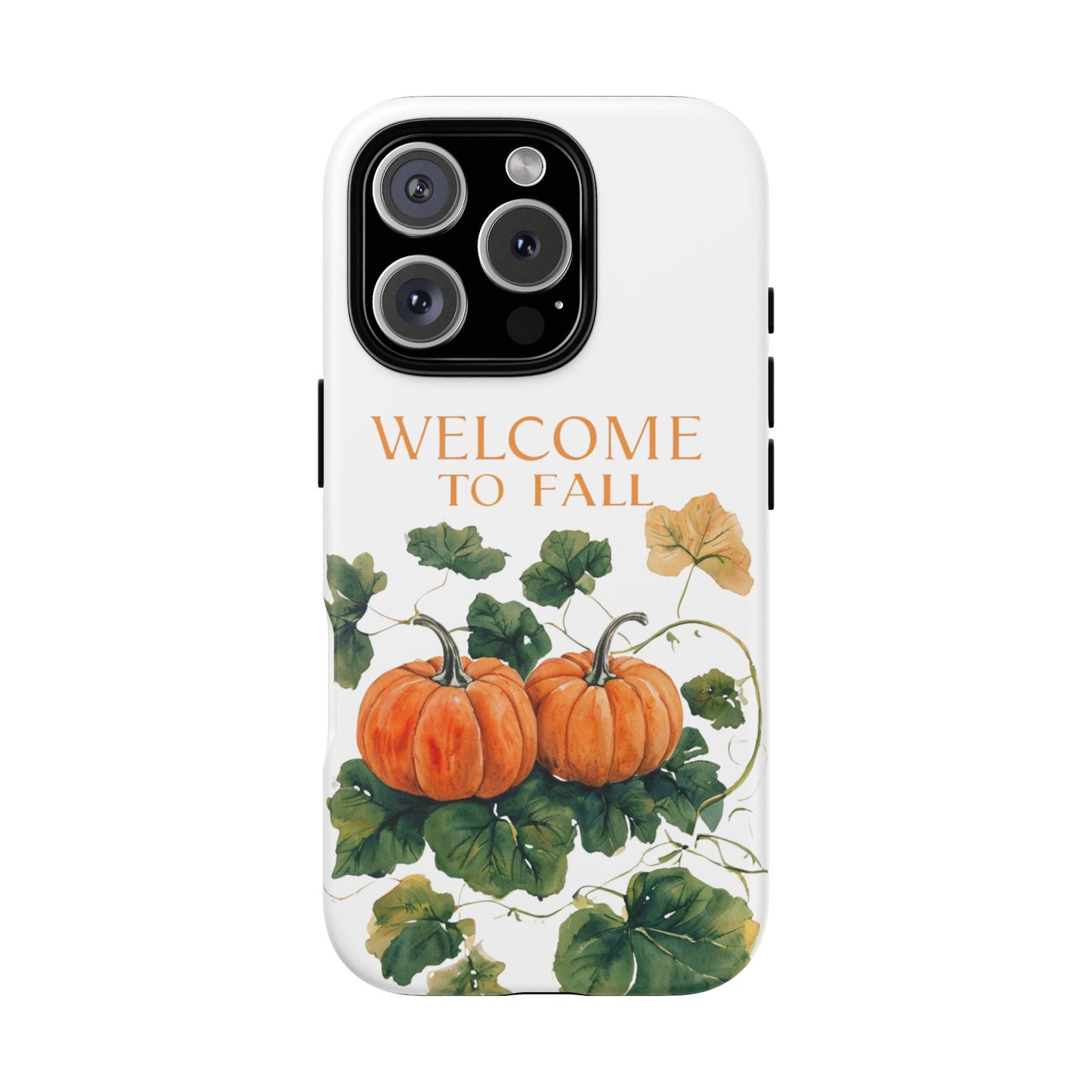 Welcome to Fall Phone Case, Pumpkin Autumn Leaves Design, Fall Aesthetic iPhone Cover, Seasonal Harvest Gift for Her