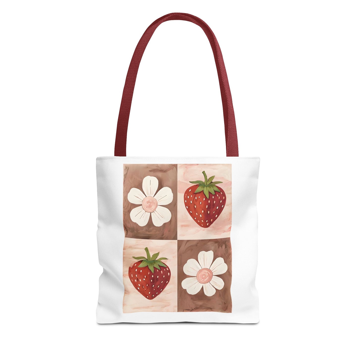 Strawberry Floral Tote Bag, Perfect for Spring, Eco-Friendly Shopping, Farmers Market, Gifts for Her, Cute Weekend Bag