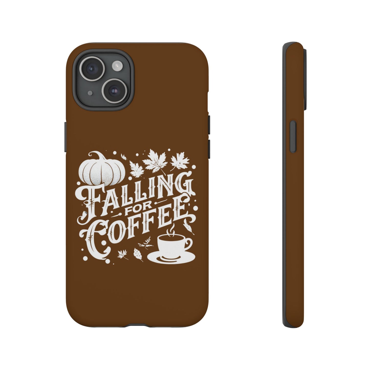 Falling for Coffee Phone Case, Fall Pumpkin Coffee Lover Gift, Autumn Phone Cover, Cozy Coffee Vibes Case, Pumpkin Spice Season Accessory