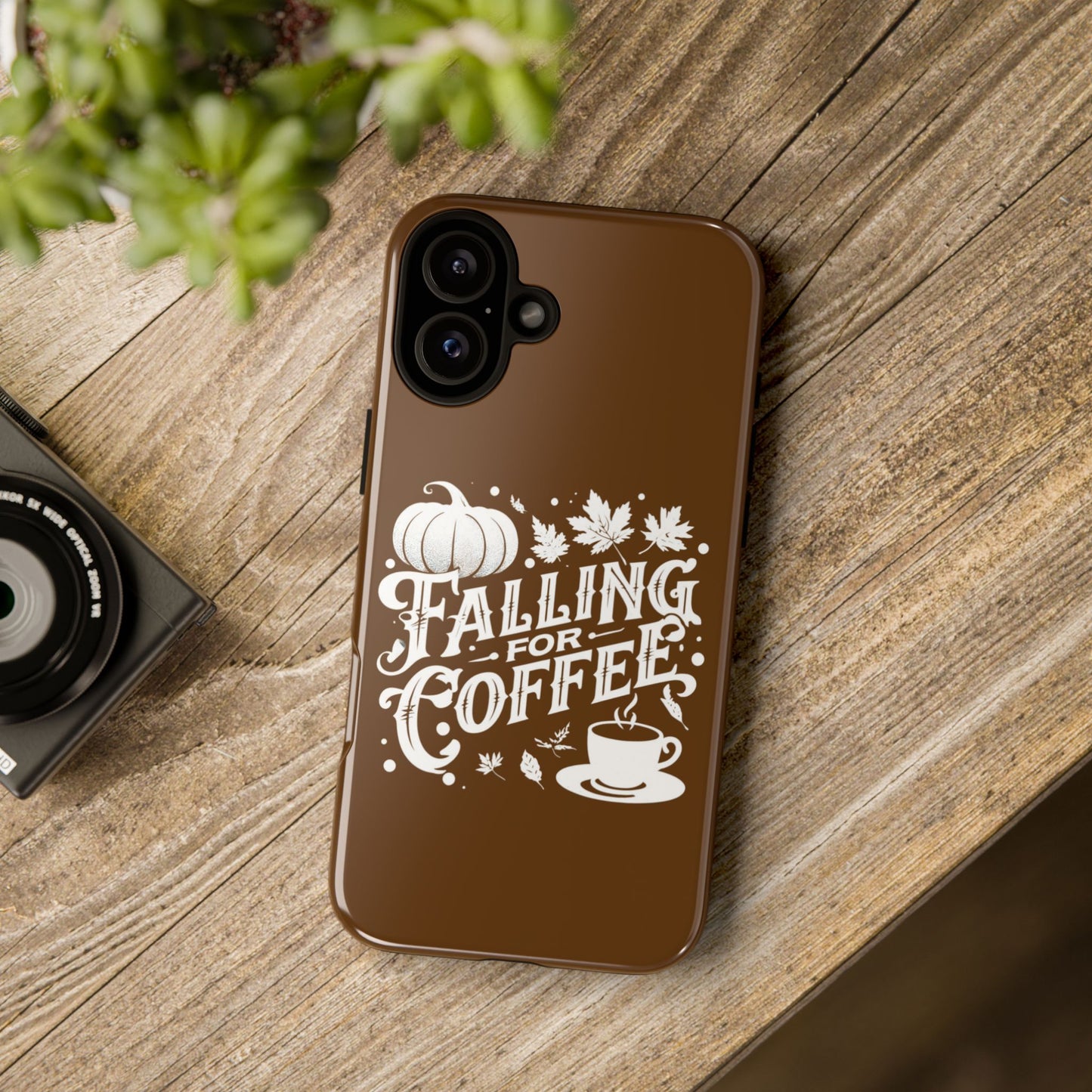 Falling for Coffee Phone Case, Fall Pumpkin Coffee Lover Gift, Autumn Phone Cover, Cozy Coffee Vibes Case, Pumpkin Spice Season Accessory