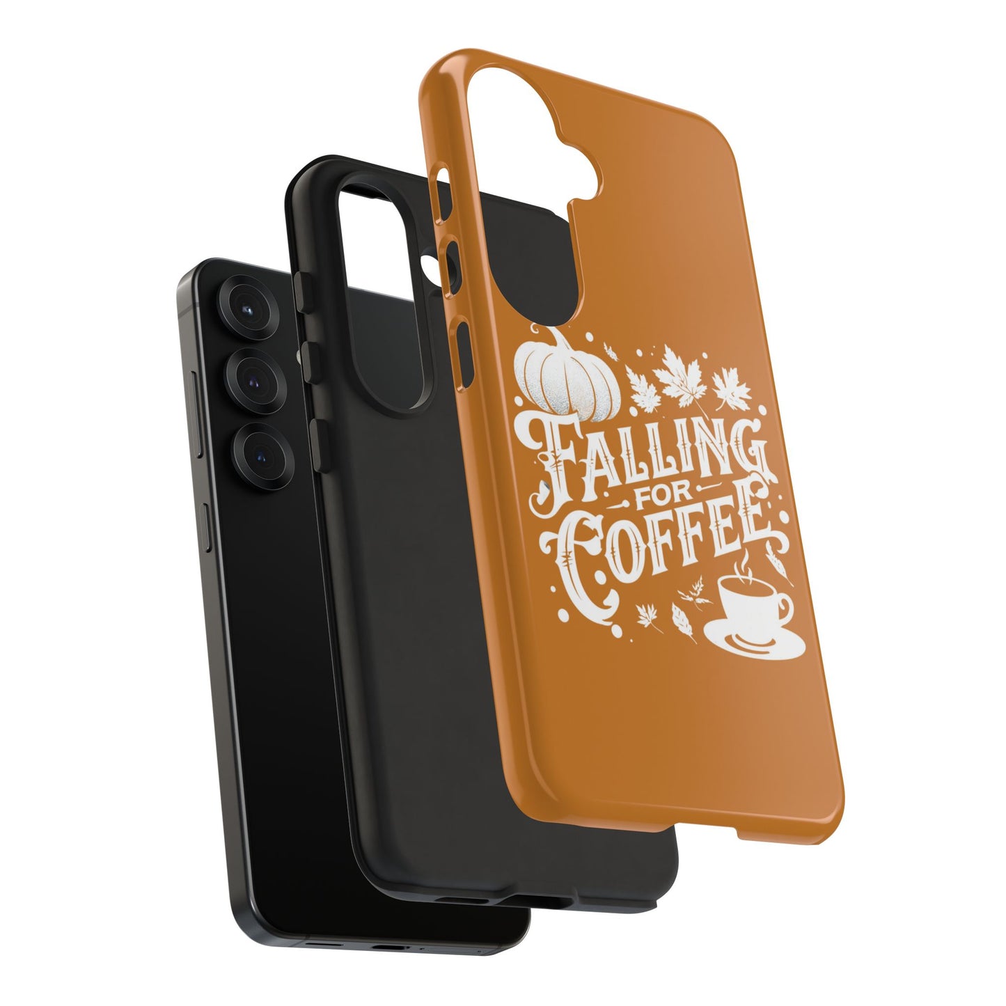 Falling for Coffee Phone Case, Fall Pumpkin Coffee Lover Gift, Autumn Phone Cover, Cozy Coffee Vibes Case, Pumpkin Spice Season Accessory