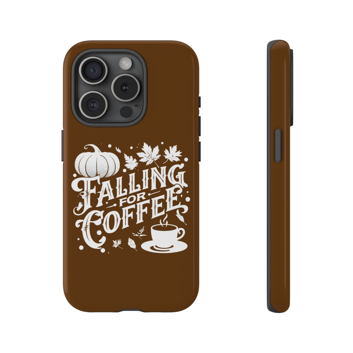 Falling for Coffee Phone Case, Fall Pumpkin Coffee Lover Gift, Autumn Phone Cover, Cozy Coffee Vibes Case, Pumpkin Spice Season Accessory