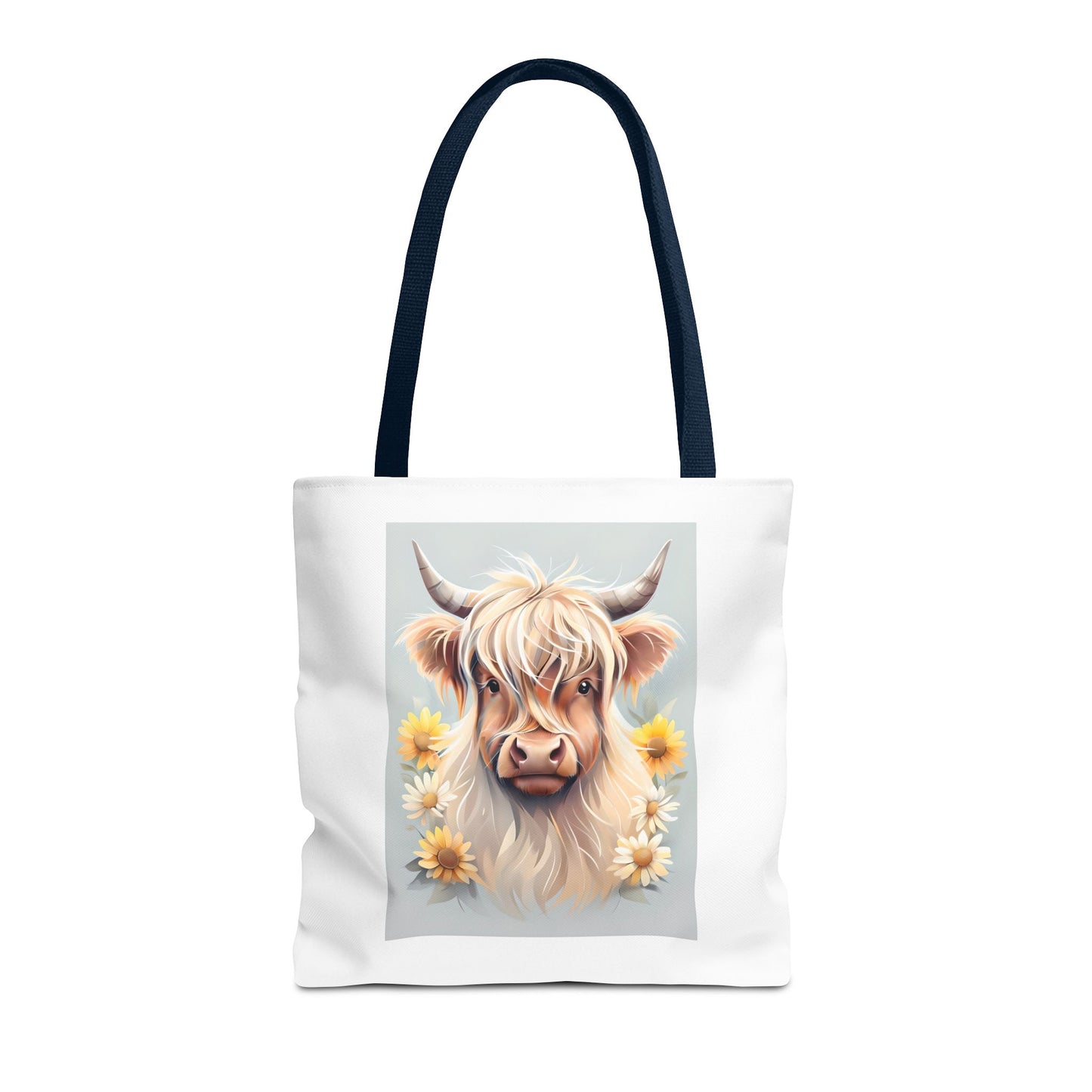 Adorable Highland Cow Tote Bag, Farmhouse Decor, Animal Lover Gift, Floral Print, Everyday Use, Easter gift