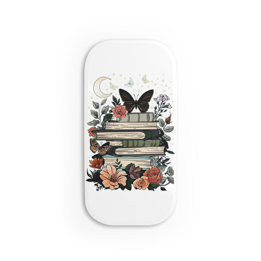 Butterfly and Book Lover Floral Phone Grip Stand