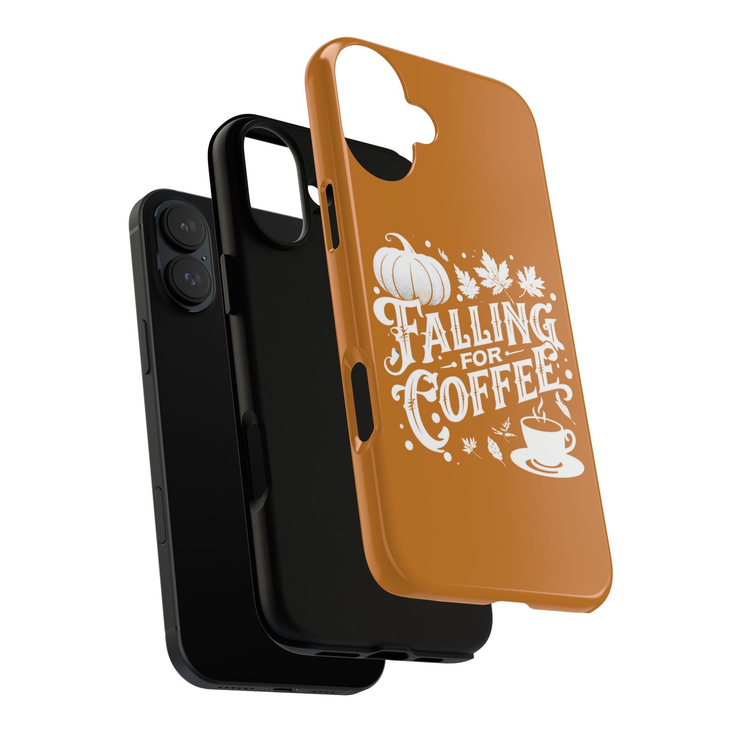 Falling for Coffee Phone Case, Fall Pumpkin Coffee Lover Gift, Autumn Phone Cover, Cozy Coffee Vibes Case, Pumpkin Spice Season Accessory