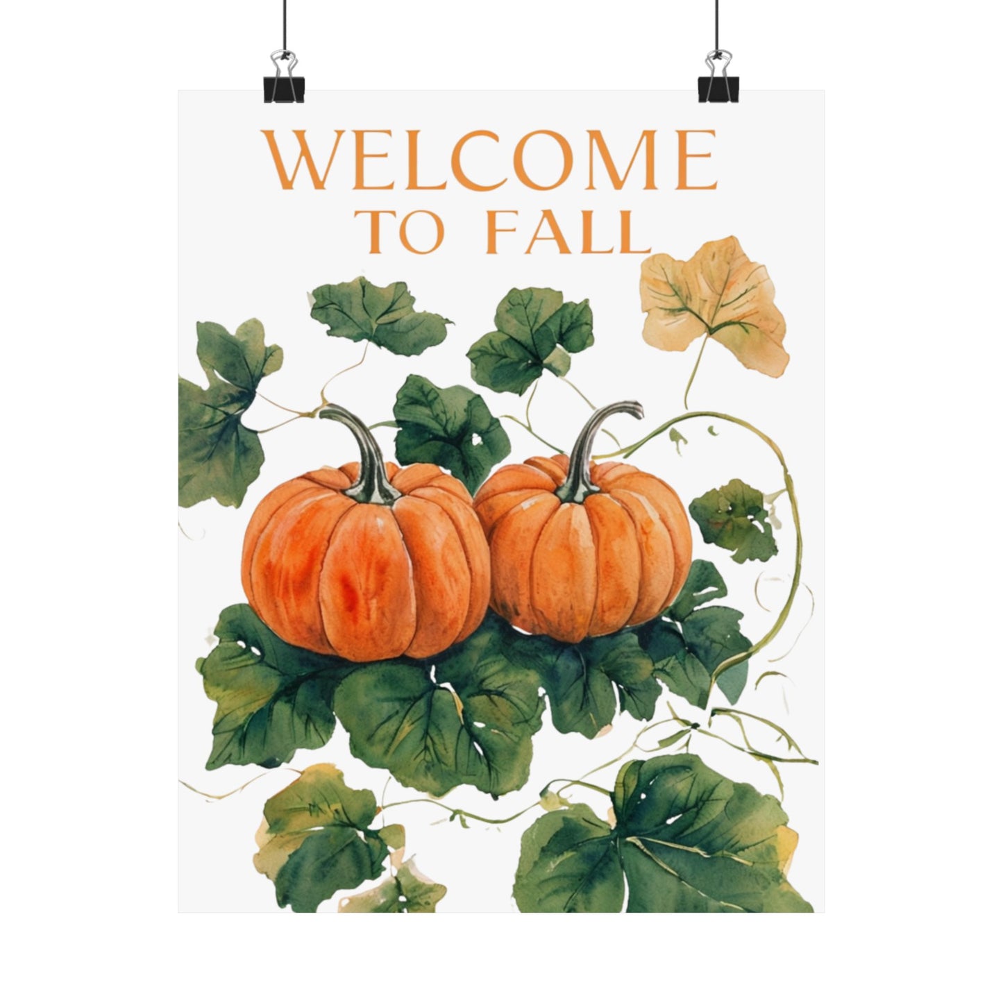 Welcome To Fall Pumpkin Poster, Autumn Wall Art Print, Rustic Pumpkin Home Decor, Fall Seasonal Art, Cozy Harvest Wall Print