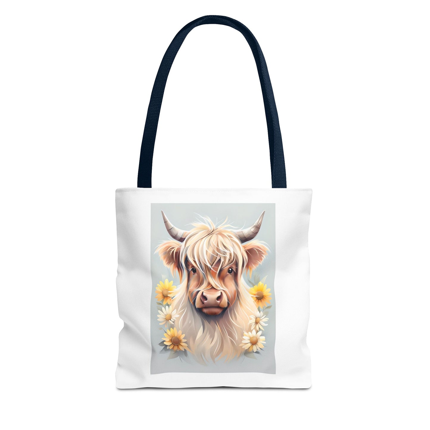 Adorable Highland Cow Tote Bag, Farmhouse Decor, Animal Lover Gift, Floral Print, Everyday Use, Easter gift