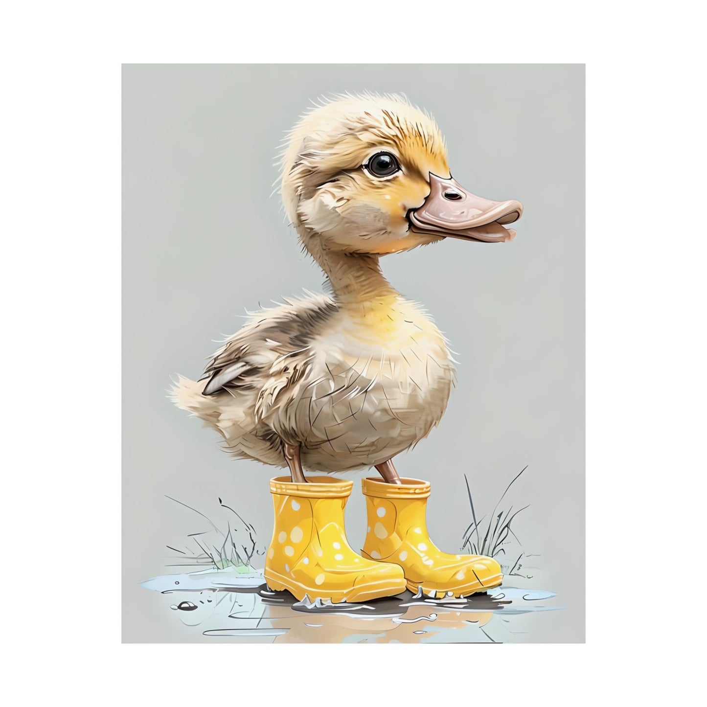 Whimsical Duckling Poster Art, Cute Nursery Decor, Unique Animal Print, Kids Room Wall Art, Gift for Children