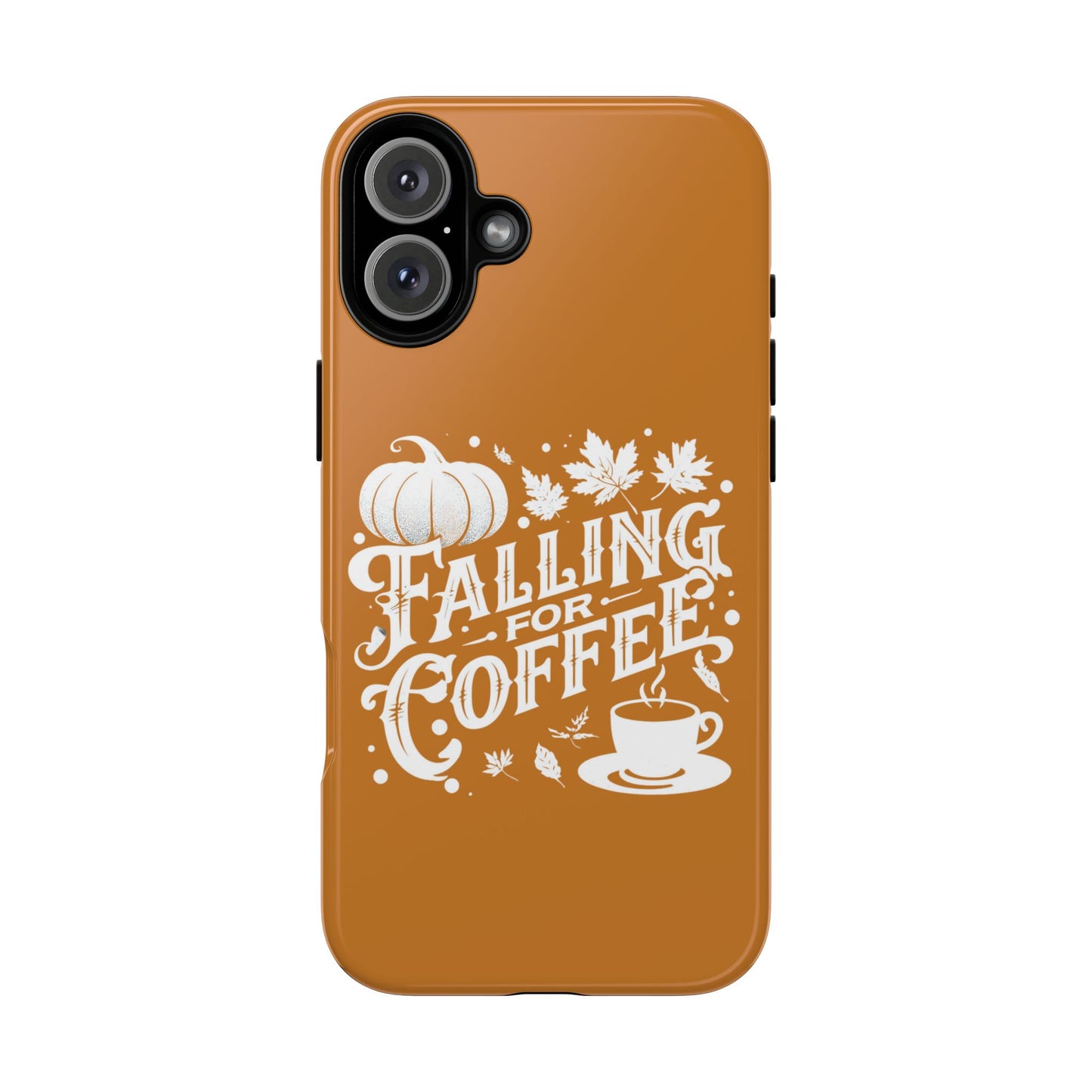 Falling for Coffee Phone Case, Fall Pumpkin Coffee Lover Gift, Autumn Phone Cover, Cozy Coffee Vibes Case, Pumpkin Spice Season Accessory