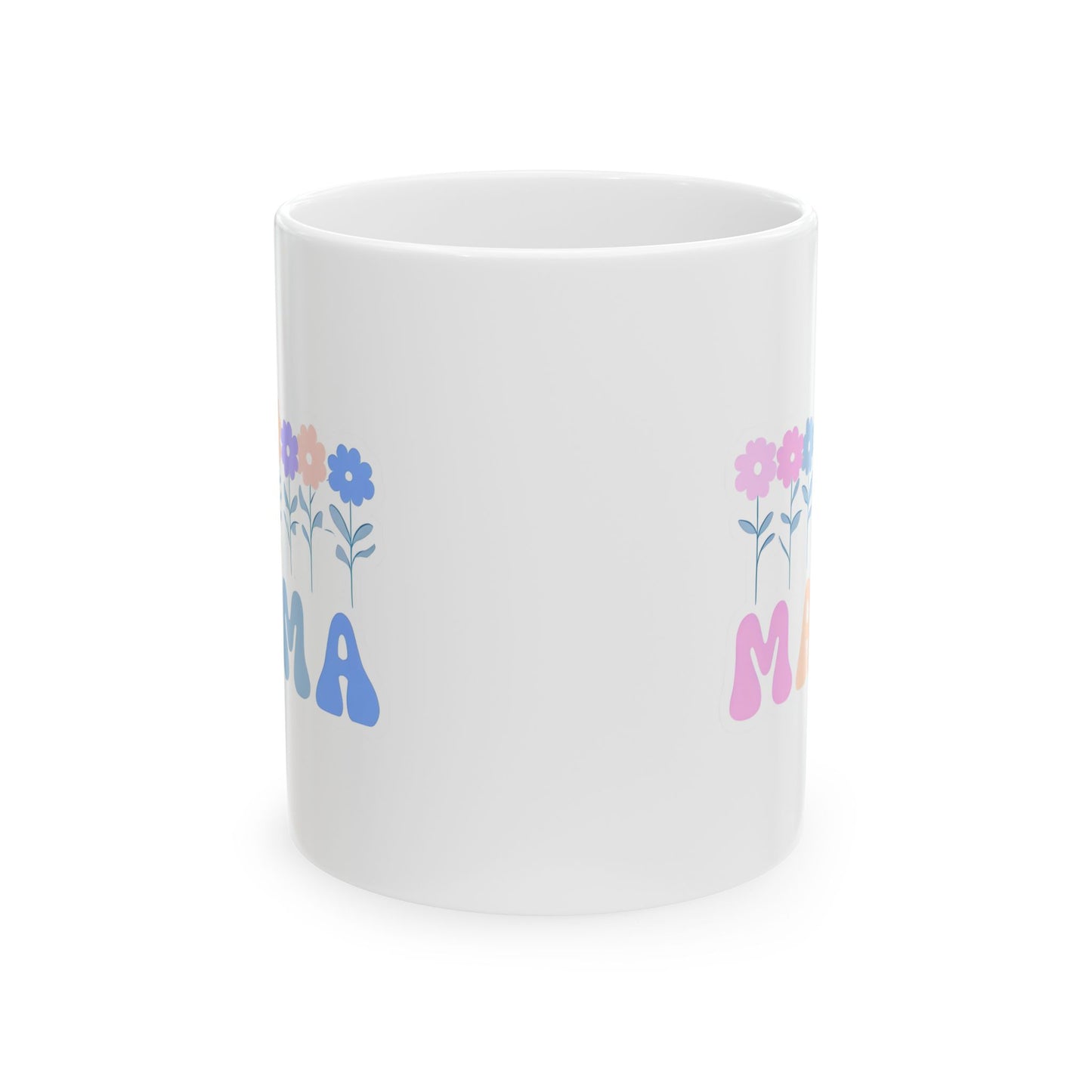 Pastel Floral Mama Mug - Colorful Ceramic Coffee Cup for Mother's Day, Birthday Gift, Tea Mug, Flower Design, Personalized Gift