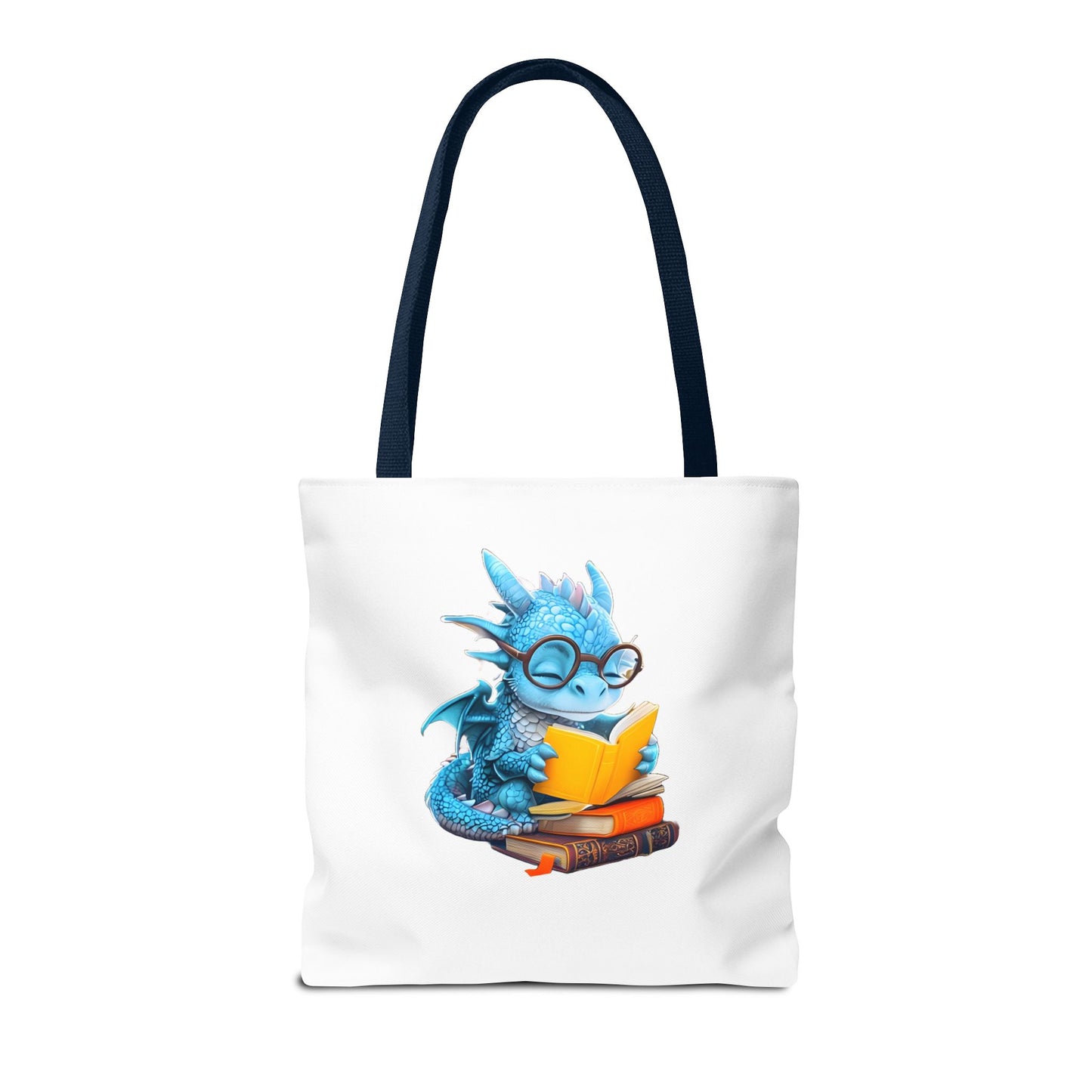 Cute Dragon Reading Tote Bag, Book Lover Gift, Fantasy Art Tote, Dragon Enthusiast, Whimsical Bag for Everyday Use