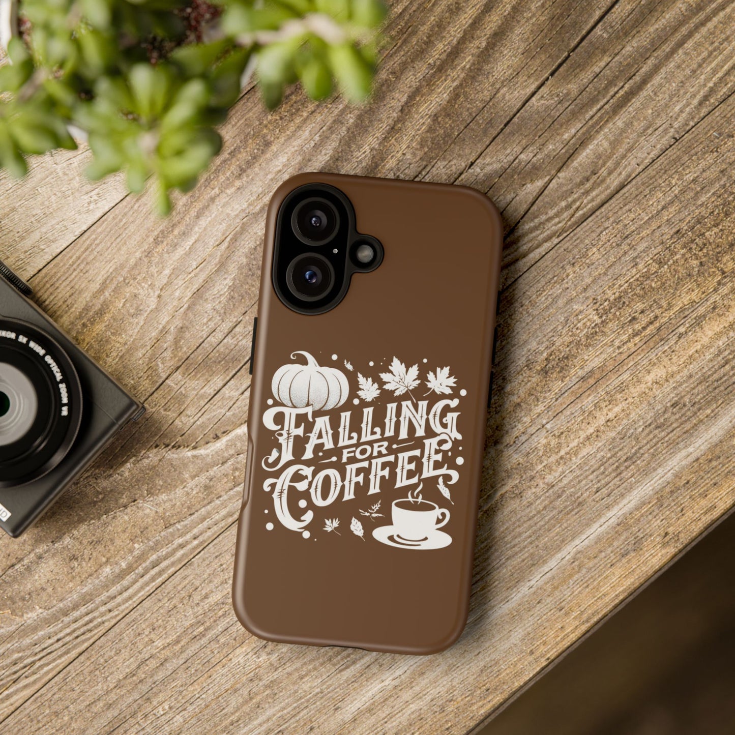 Falling for Coffee Phone Case, Fall Pumpkin Coffee Lover Gift, Autumn Phone Cover, Cozy Coffee Vibes Case, Pumpkin Spice Season Accessory