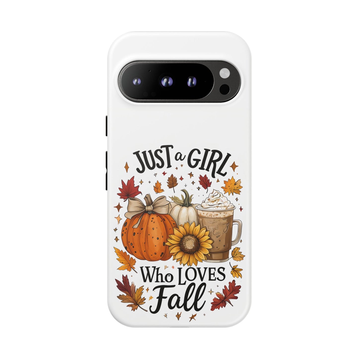 Just a Girl Who Loves Fall Phone Case, Autumn Aesthetic iPhone Cover, Pumpkin Spice Latte Case, Cute Fall Gift